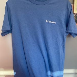 blue columbia tee shirt; in outstanding condition